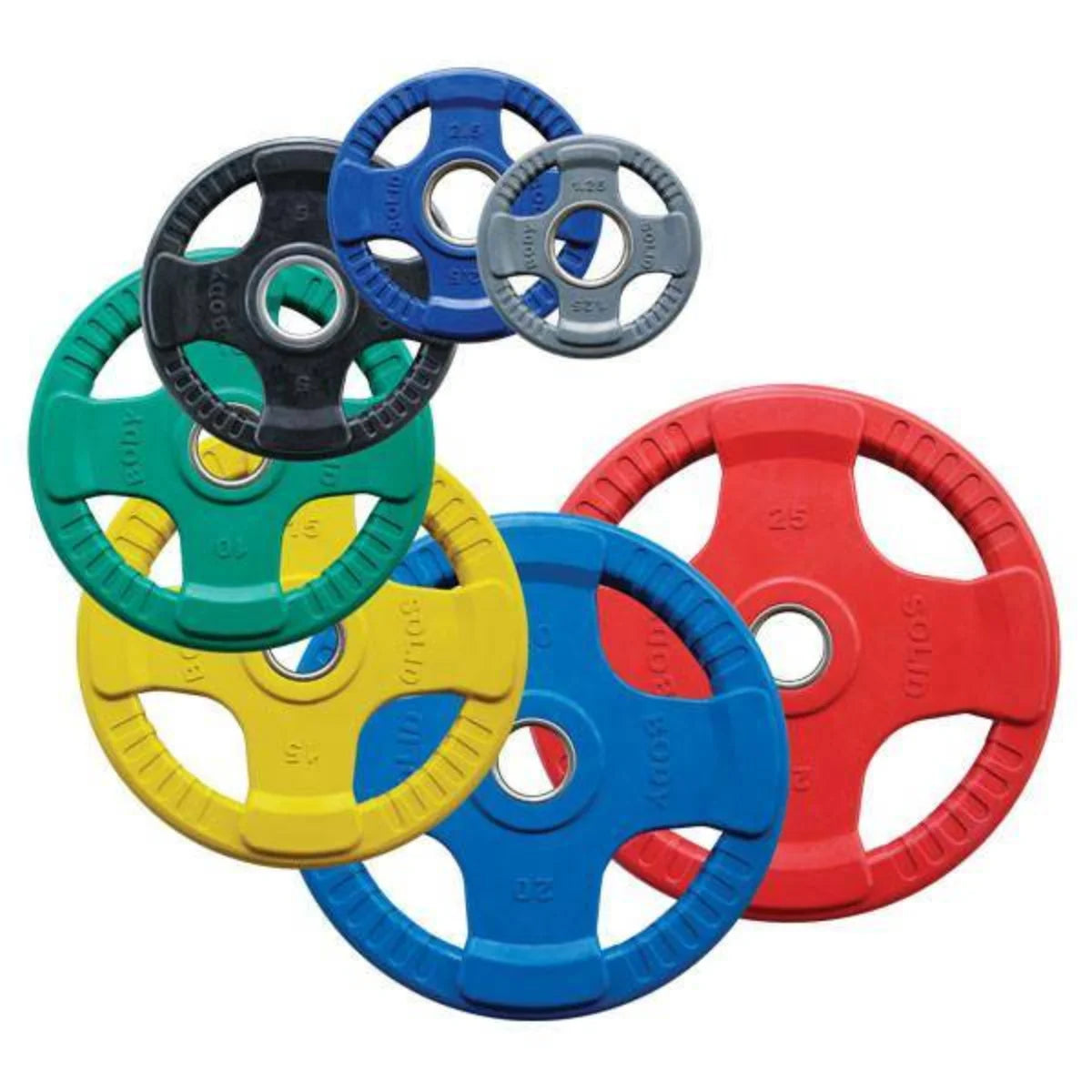 Body-Solid Gekleurde Rubberen Olympische Halterschijven 50 mm ORCK - per stuk