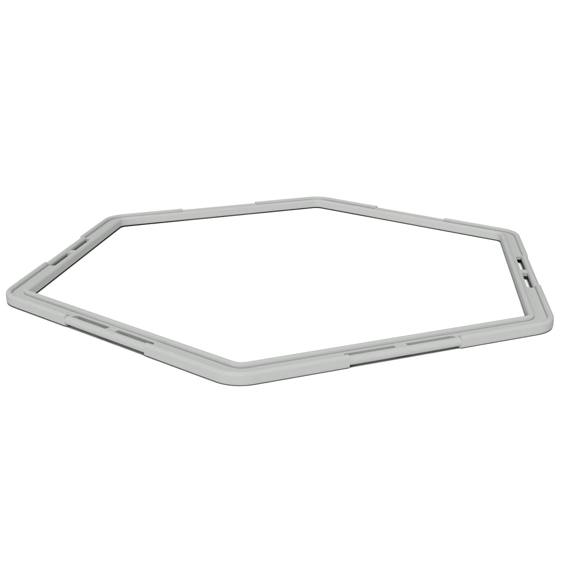 Eén losse Centr x Hyrox hexagon hurdle, plat neergelegd