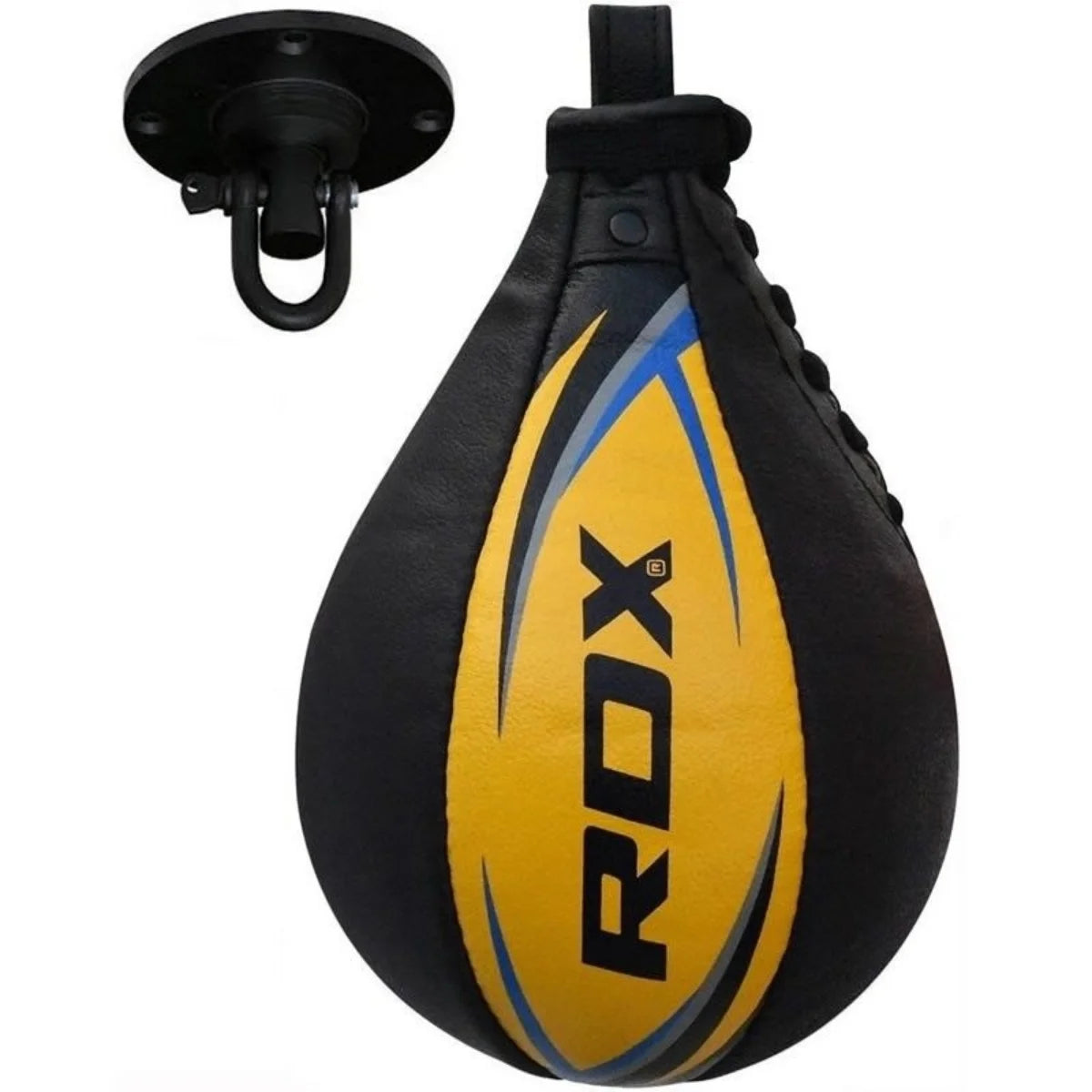 RDX Sports Bokstraining lederen Speedbal Zwart/Geel