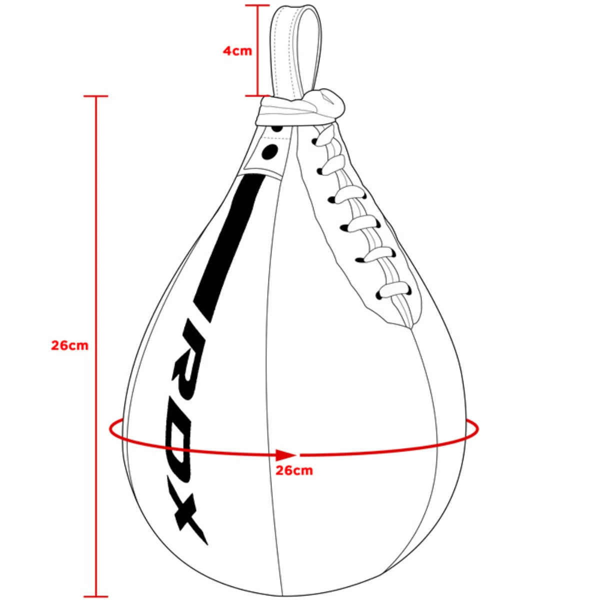 RDX Sports F6 Kara Speedball inclusief swivel Rood