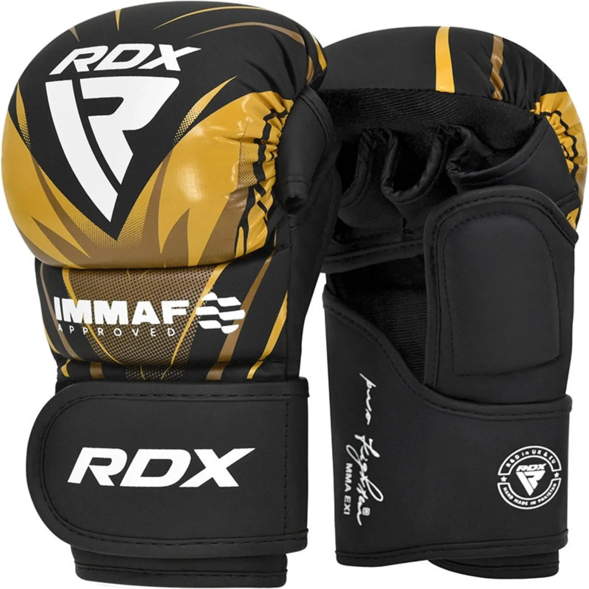 RDX Sports IMMAF Shooter Grappling Gloves MMA Goud
