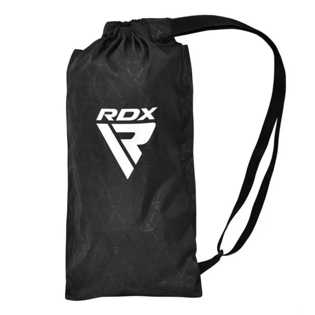 Zwarte trekkoordtas met schouderkoorden en wit ‘RDX’-logo.