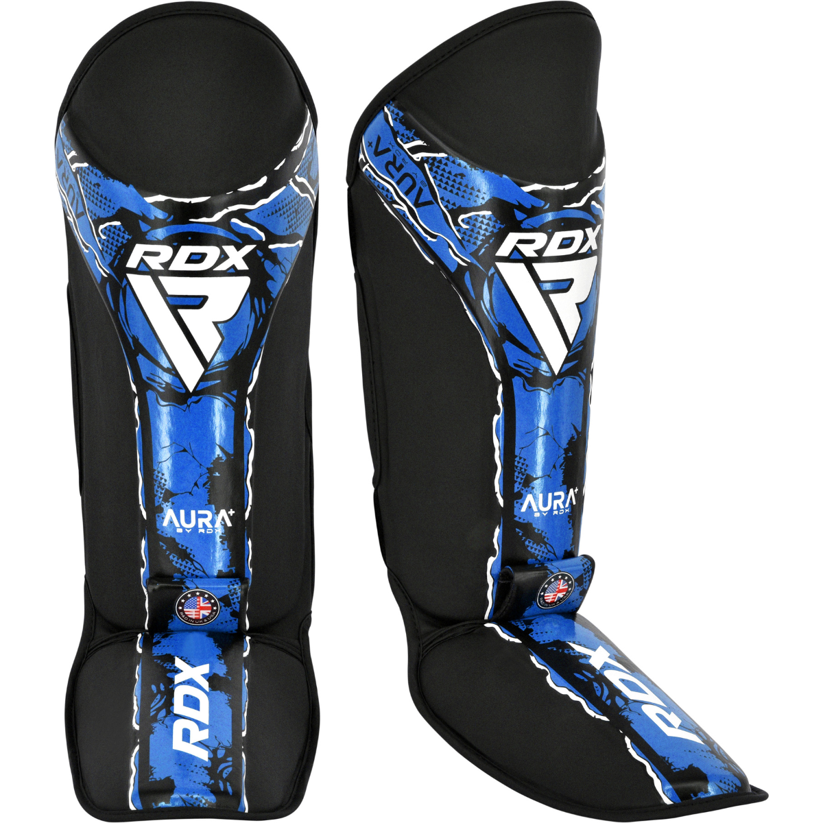 RDX Sports Scheen-Wreefbeschermer Aura F17 Zwart met Blauw