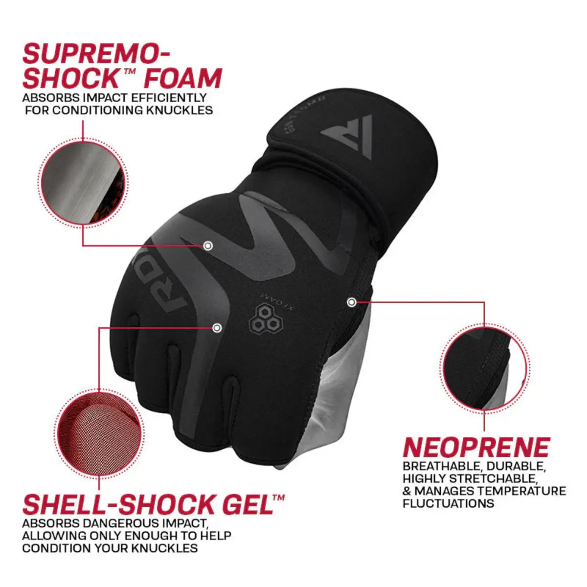 RDX Sports T15 Noir Binnenhandschoenen