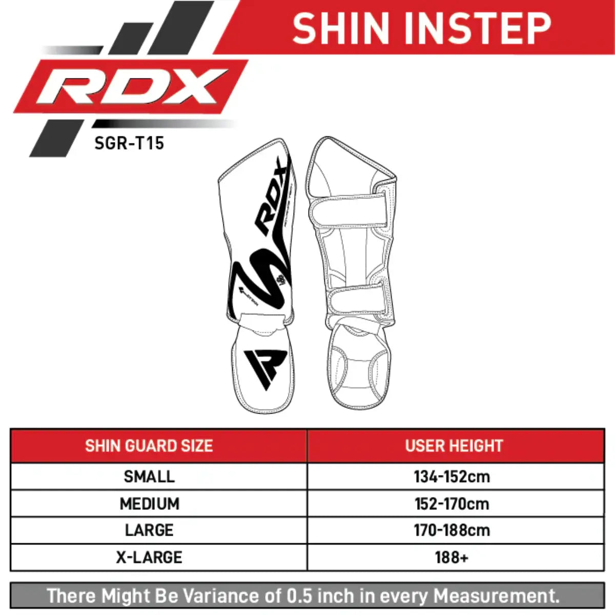 RDX Sports T15 Noir Black Shin Instep Scheenbeschermers