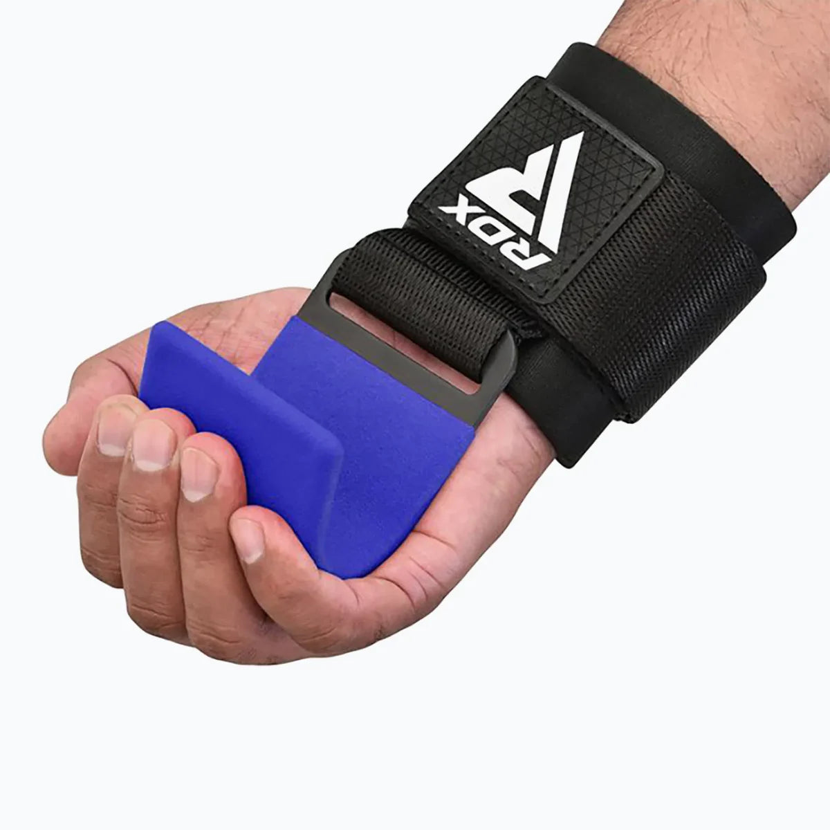RDX Sports W5 Gel Lifting Hook Straps Met Grip Blauw