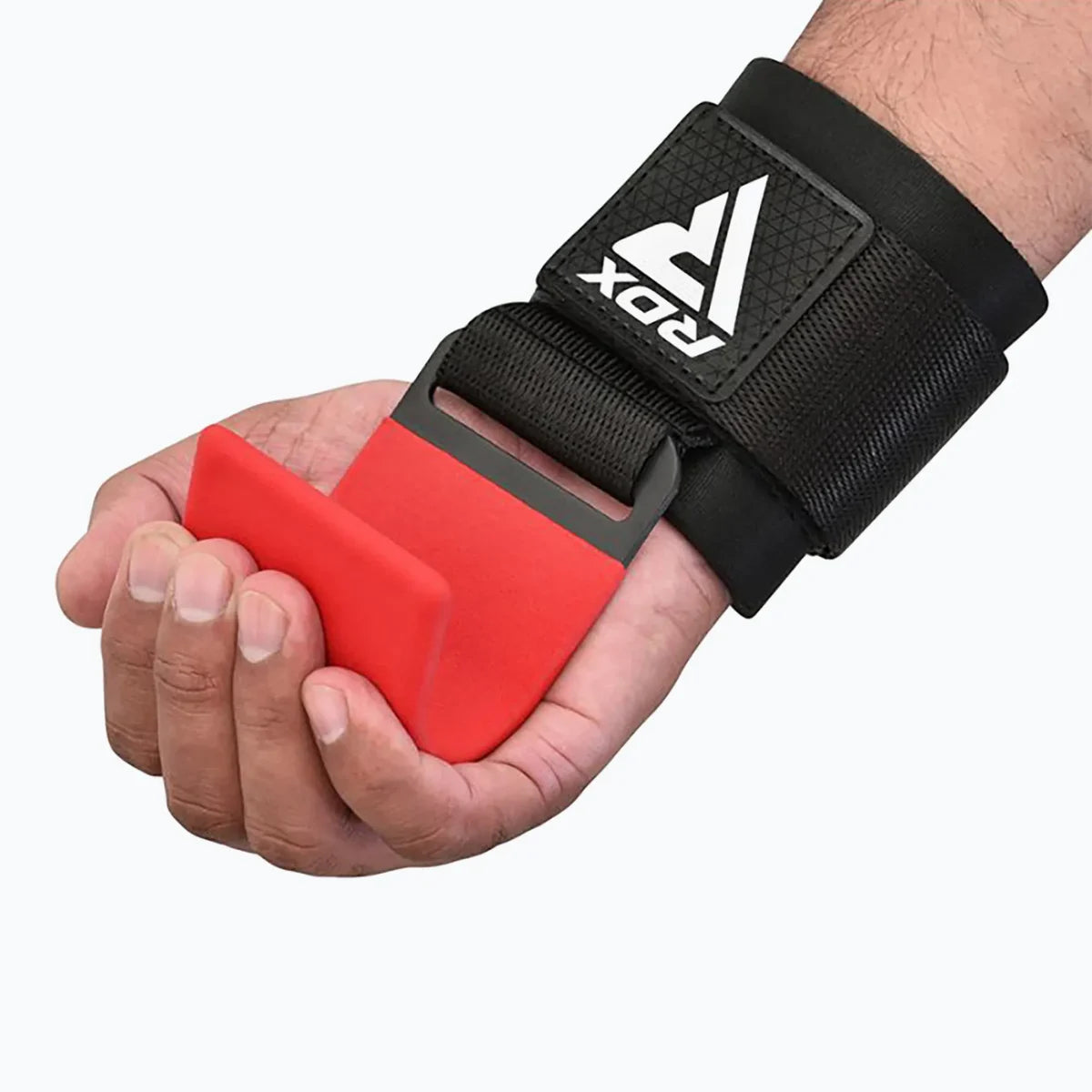 RDX Sports W5 Gel Lifting Hook Straps Met Grip Rood
