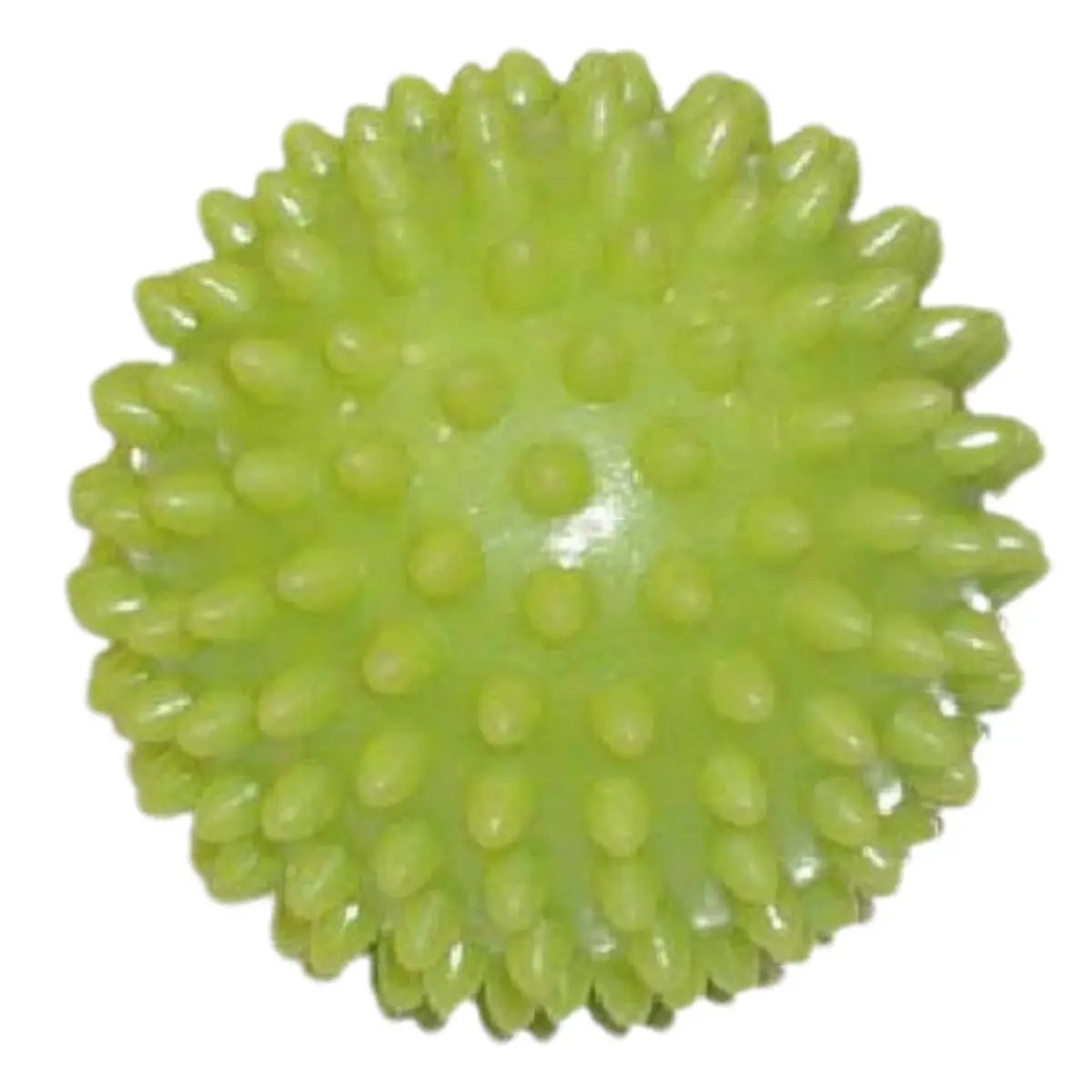 Close-up van een groene massagebal met nopjes.