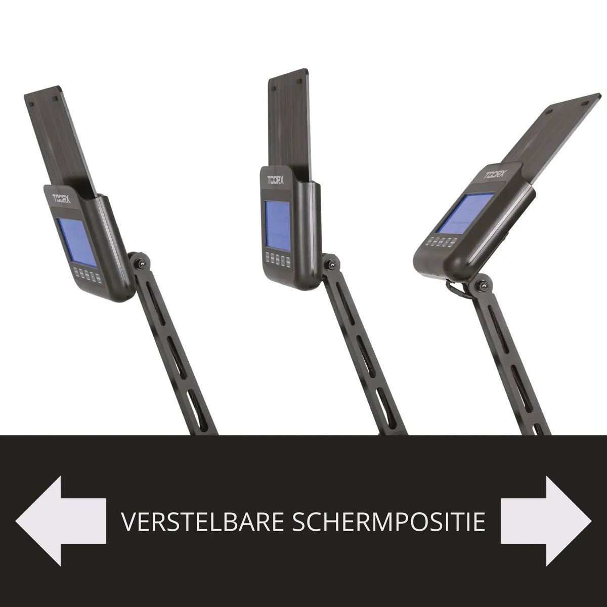 Illustratie van de verstelbare schermpositie van de Toorx RWX-300 roeitrainer