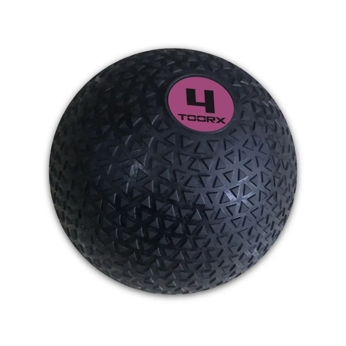 Zwarte Toorx Tire Look slamball van 4 kg met paarse gewichtsaanduiding