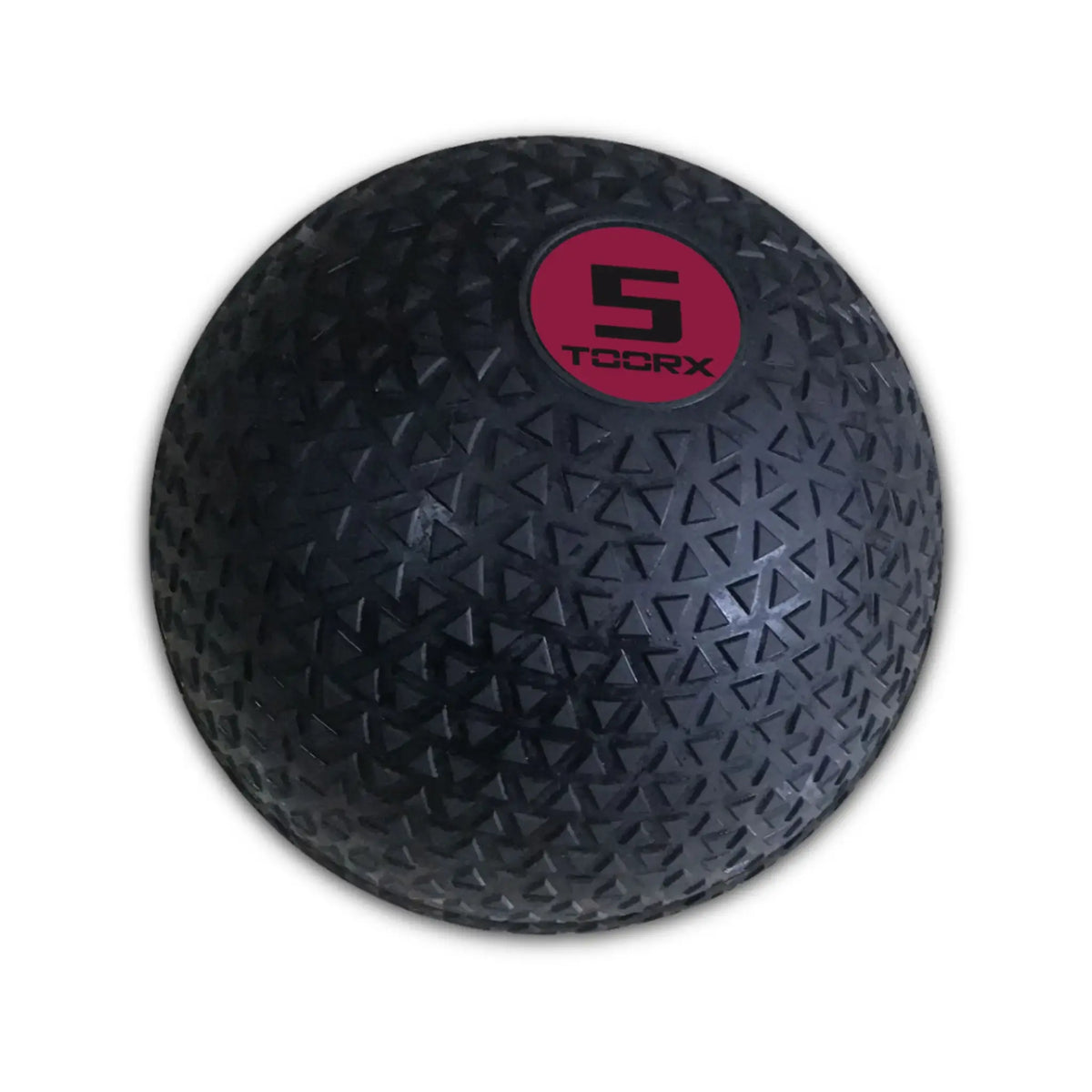 Zwarte Toorx Tire Look slamball van 5 kg met rode gewichtsaanduiding