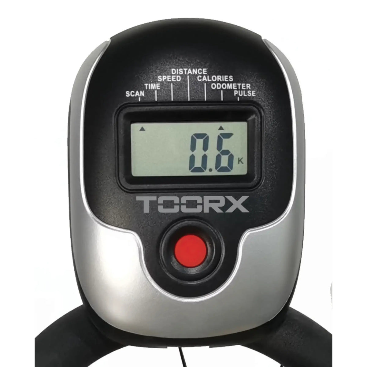 Close-up van het TOORX-display met de waarde 0.6 op het scherm.
